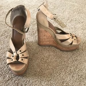 Aldo nude cork wedges size 6.5 or 7